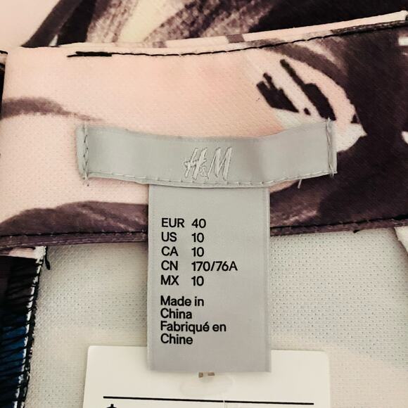 New H&M Colorful Print Pencil Skirt Size 10 - Picture 3 of 3